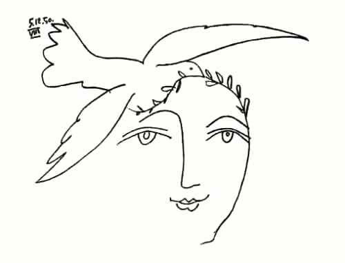 500x382 Dove Picasso Of Peace Print Pleasetext - Picasso Face Drawing