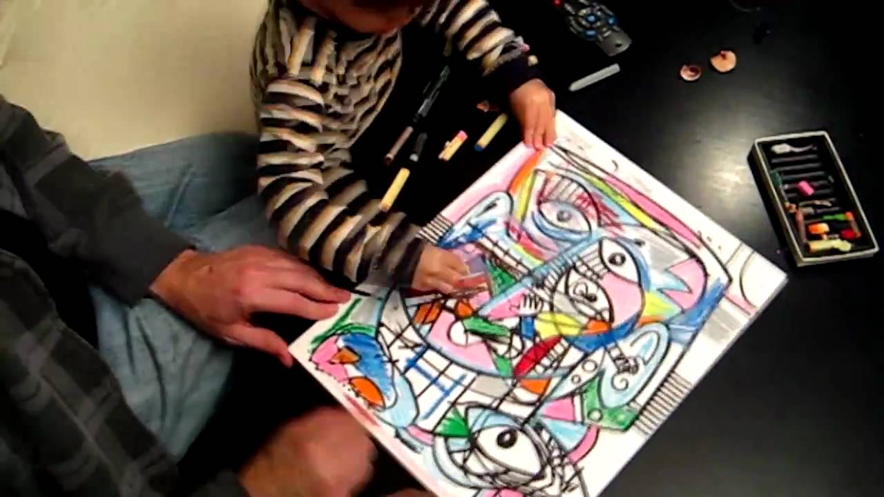 1280x720 drawing and painting picasso face timelapse speed art - Picasso Face Drawing