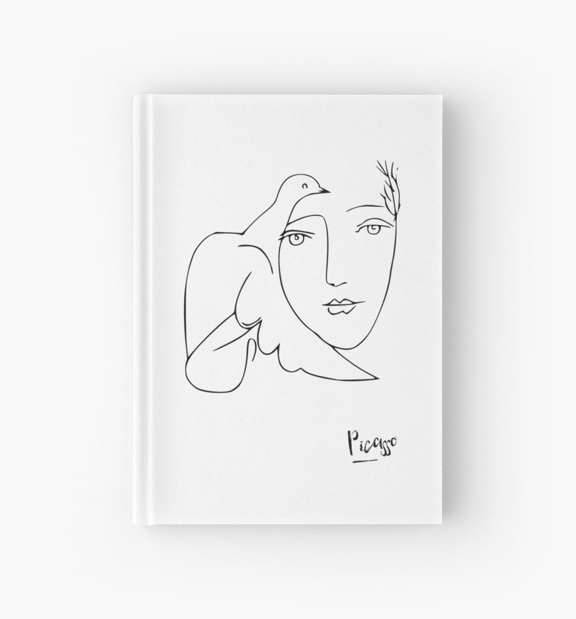 827x889 picasso girl and dove hardcover journals - Picasso Girl Drawing