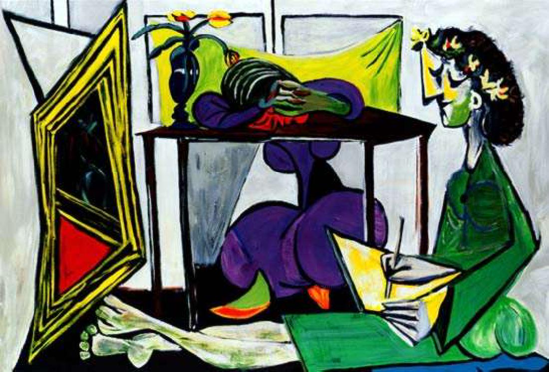 1100x745 interior with girl drawing picasso estate signed - Picasso Girl Drawing