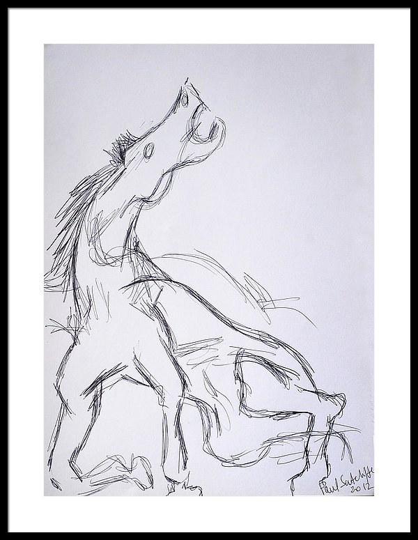 600x775 horse after picasso framed print - Picasso Horse Drawing