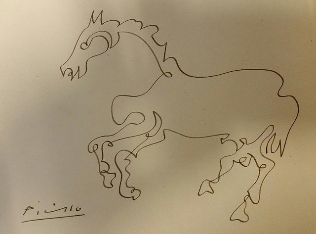 640x473 Picasso Horse Line Drawing - Picasso Horse Drawing