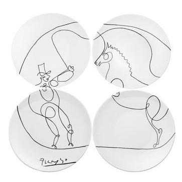 363x363 dinner plates - Picasso Horse Drawing