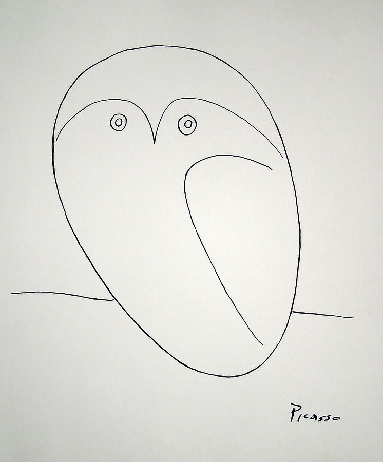 746x900 Owl - Picasso Owl Drawing