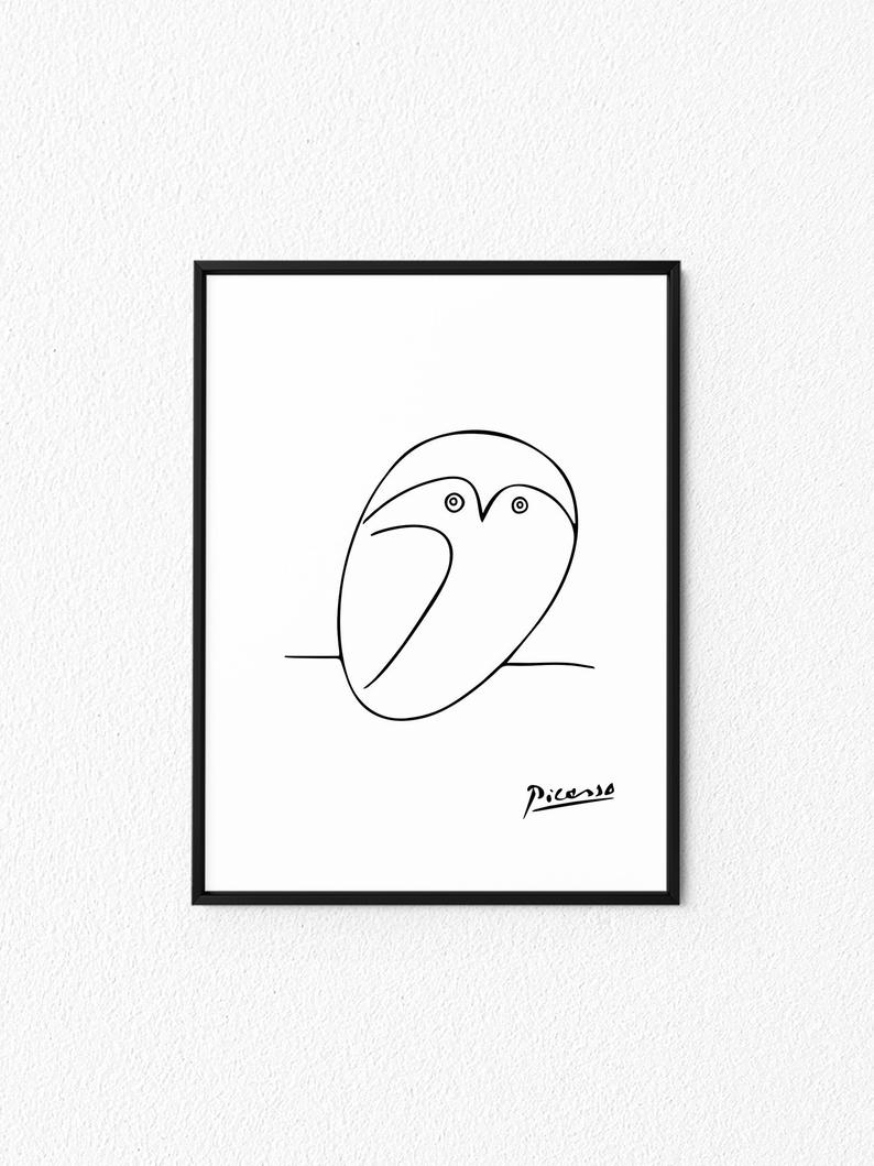 794x1059 Picasso Line Drawing Owl Sketches Art Printable Etsy - Picasso Owl Drawing