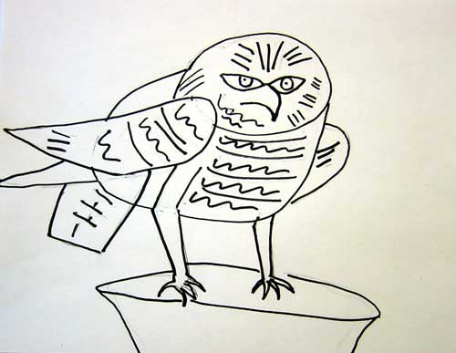 500x387 Rumriver Art Center - Picasso Owl Drawing