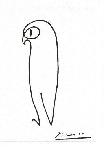 363x500 The Owl - Picasso Owl Drawing