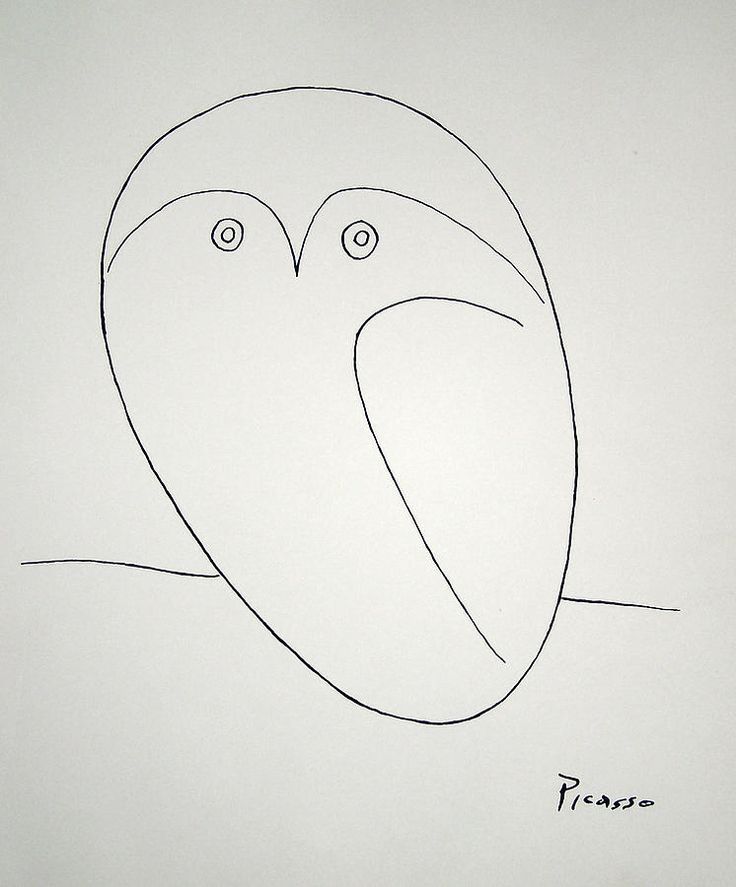736x887 Owl - Picasso Owl Line Drawing