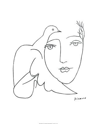 314x400 Picasso Drawings Drawing - Picasso Owl Line Drawing