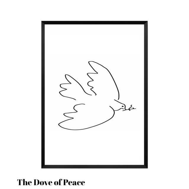 640x640 The Line Drawings Of Pablo Picasso' Print On Canvas Warblers - Picasso Owl Line Drawing