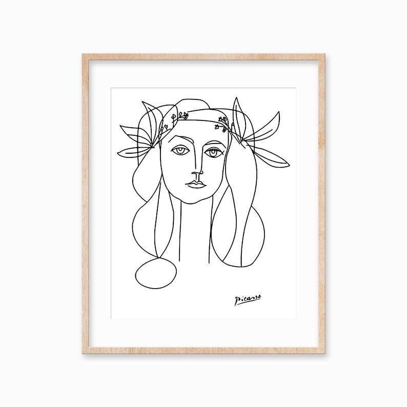 794x794 picasso woman sketch print picasso head of woman drawing etsy - Picasso Woman Drawing
