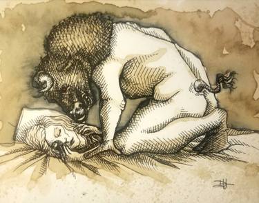 375x295 study of picasso's minotaur caressing a woman drawing - Picasso Woman Drawing