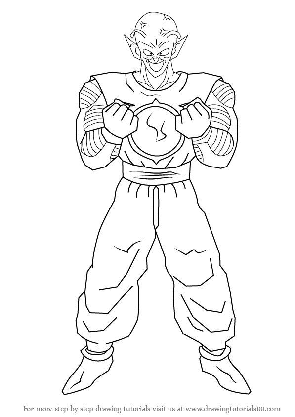 597x844 Learn How To Draw Piccolo Daimao From Dragon Ball Z - Piccolo Drawing