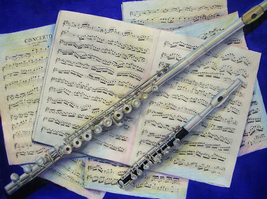 900x671 flute and piccolo drawing - Piccolo Instrument Drawing