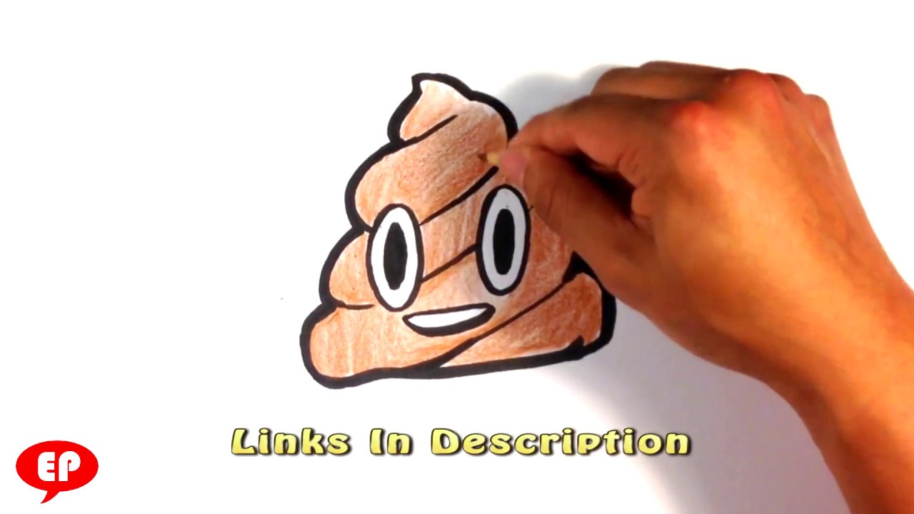 1280x720 how to draw poop emoji - Picher Drawing