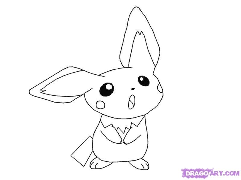 800x600 How To Draw Pichu From Pokemon, Step - Pichu Drawing