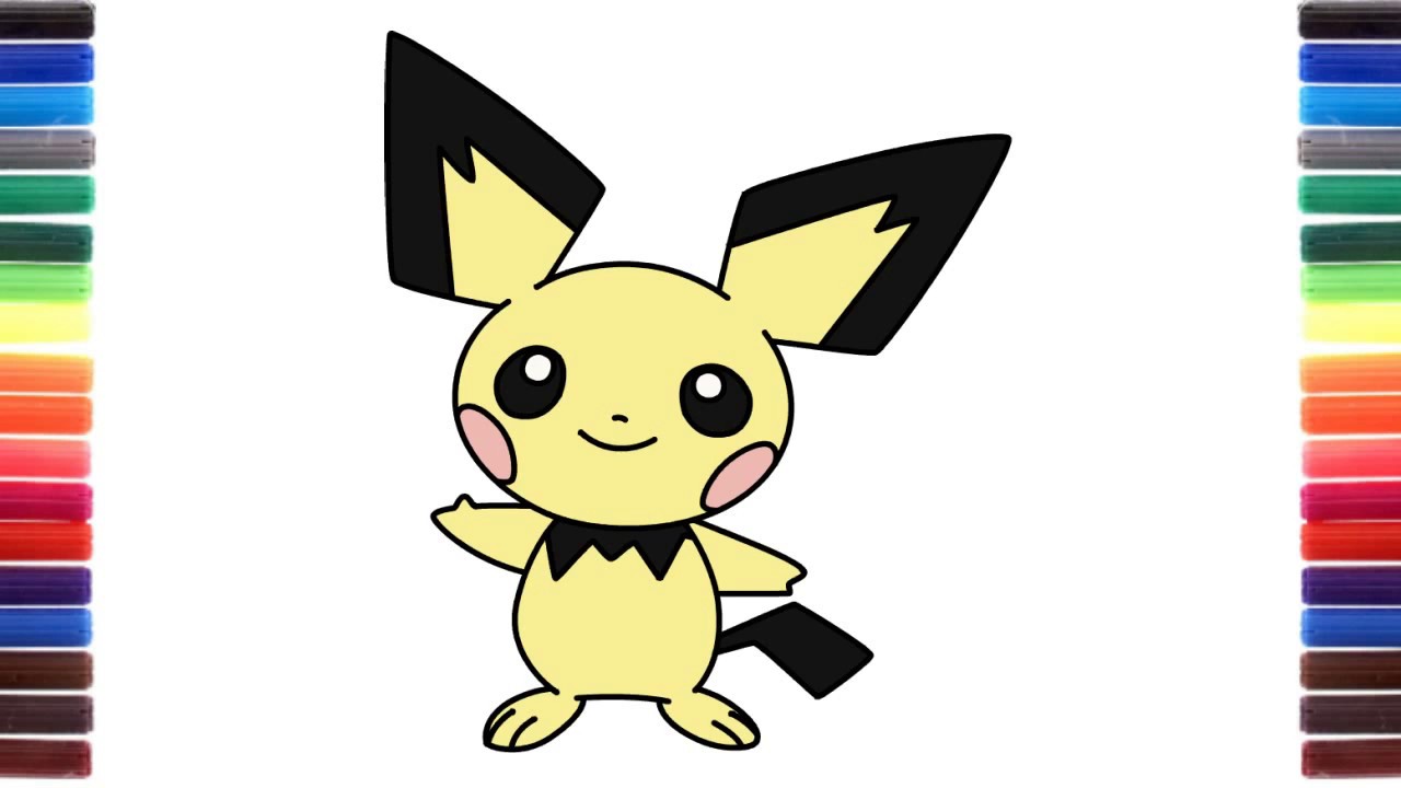 1280x720 How To Draw Pichu From Pokemon Step - Pichu Drawing