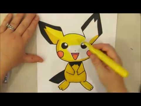 480x360 Kids Drawing Tutorial How To Draw Pichu From Pokemon - Pichu Drawing
