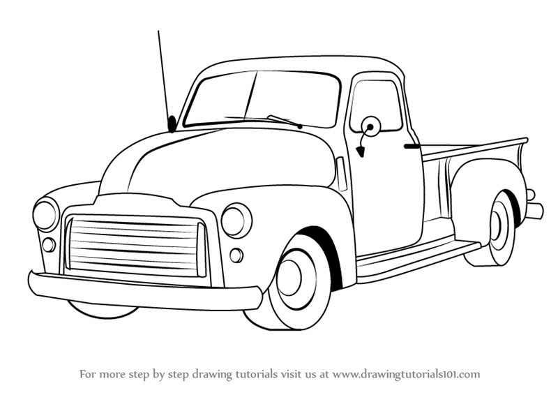 800x566 learn how to draw a gmc pickup truck - Pick Up Drawing