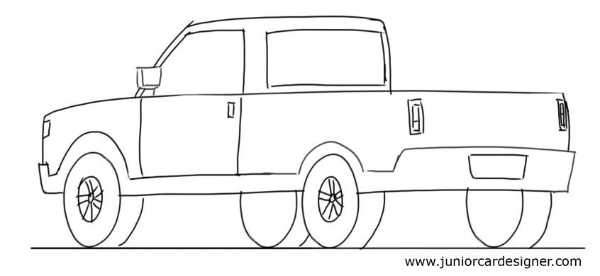 846x390 pickup truck drawing, pencil, sketch, colorful, realistic art - Pick Up Drawing