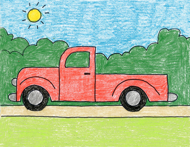 650x502 pickup truck art projects for kids - Pick Up Drawing