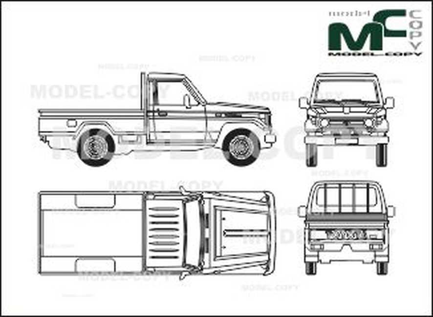 886x649 toyota landcruiser pick up - Pick Up Drawing