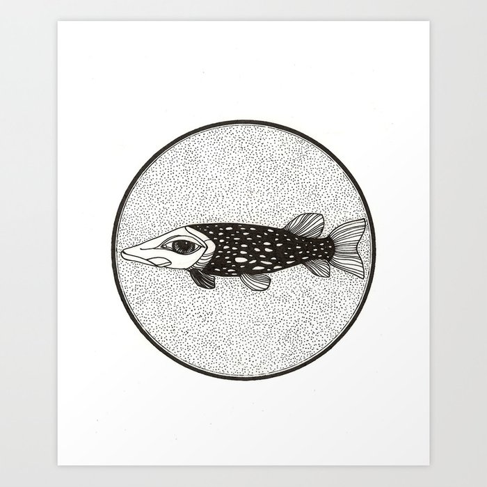 700x700 pickerel art print - Pickerel Drawing