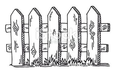 380x237 fence sketch - Picket Fence Drawing