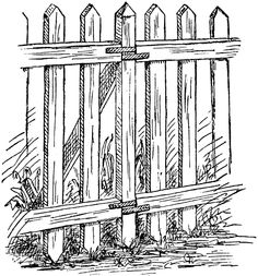 236x253 Best Fences Images Fences, Sketchbook Drawings, Sketching - Picket Fence Drawing