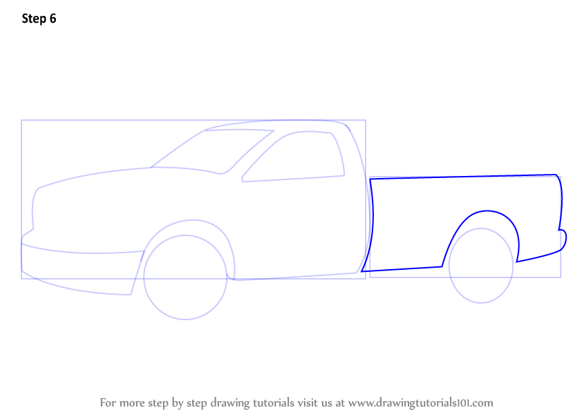 845x597 learn how to draw a pickup truck - Pickup Truck Drawing