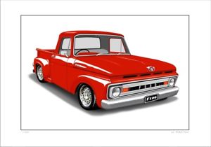 300x210 ford pick up truck limited edition car drawing print - Pickup Truck Drawing