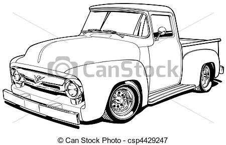 450x290 vintage truck outline - Pickup Truck Outline Drawing