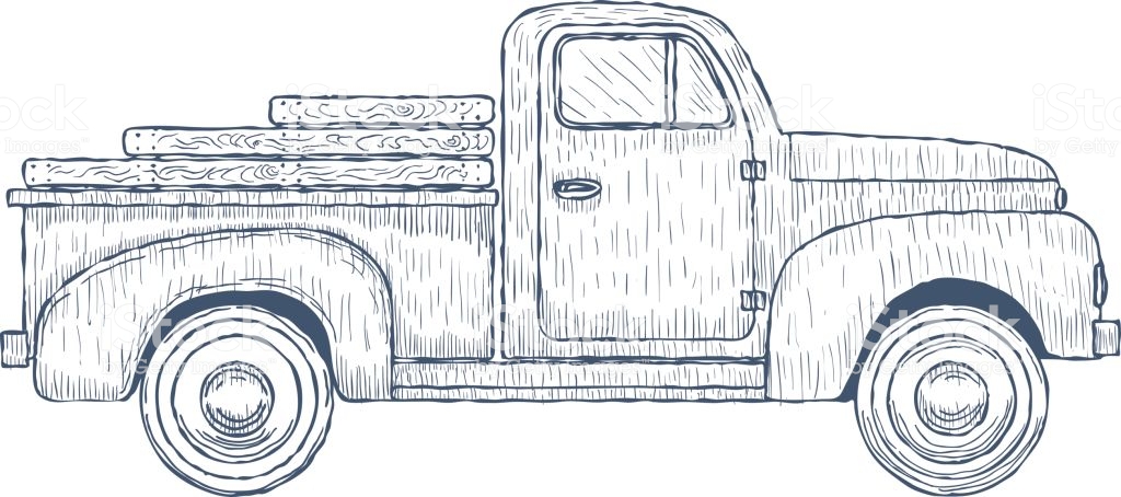 1024x454 huge collection of 'pick up truck drawing' download more than - Pickup Truck Outline Drawing