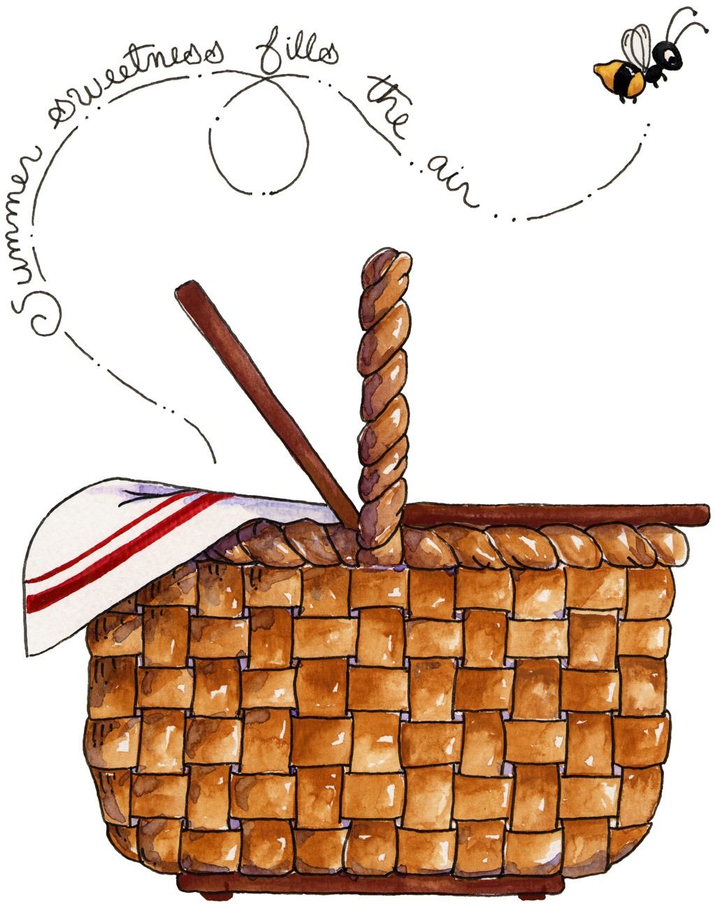 1023x1293 scrapbook printables basket drawing - Picnic Basket Drawing