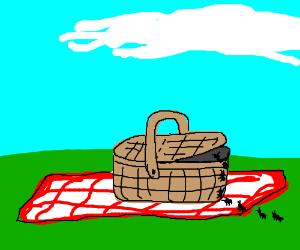 300x250 ants getting into a picnic basket drawing - Picnic Basket Drawing