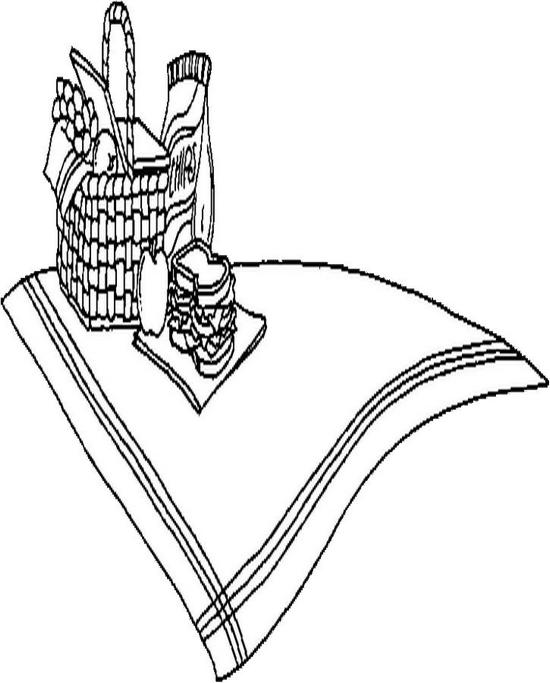 550x683 best picnic coloring pages for kids - Picnic Blanket Drawing