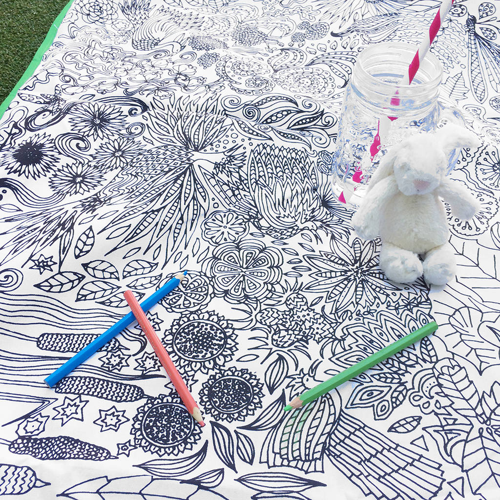 1024x1024 colour in picnic blanket glorious garden - Picnic Blanket Drawing