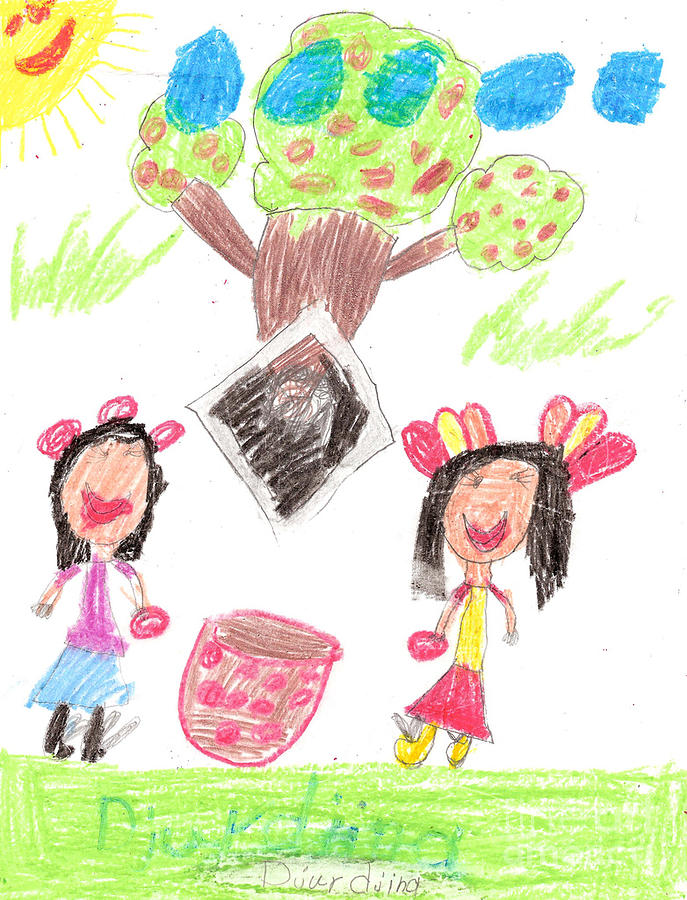 687x900 family picnic drawing - Picnic Drawing