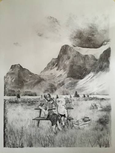 375x500 The Picnic Drawing - Picnic Drawing