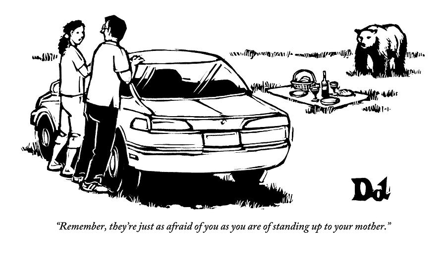 900x520 Two People Standing Behind Car Looking At Picnic Drawing - Picnic Drawing