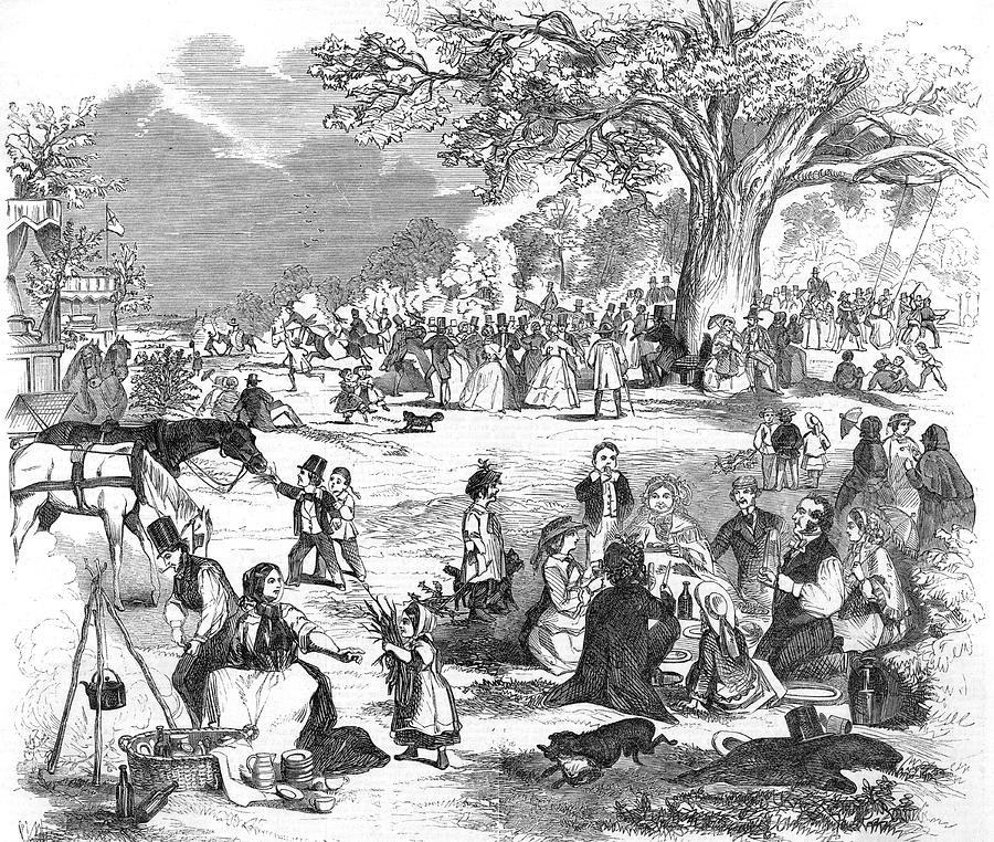 900x762 a picnic in epping forest drawing - Picnic Drawing