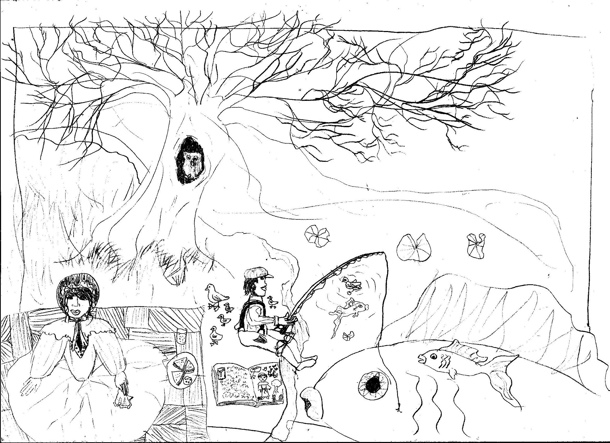 2338x1700 Picnic Drawing Sketch - Picnic Drawing Images