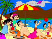 180x135 Coloring Games - Picnic Scene Drawing