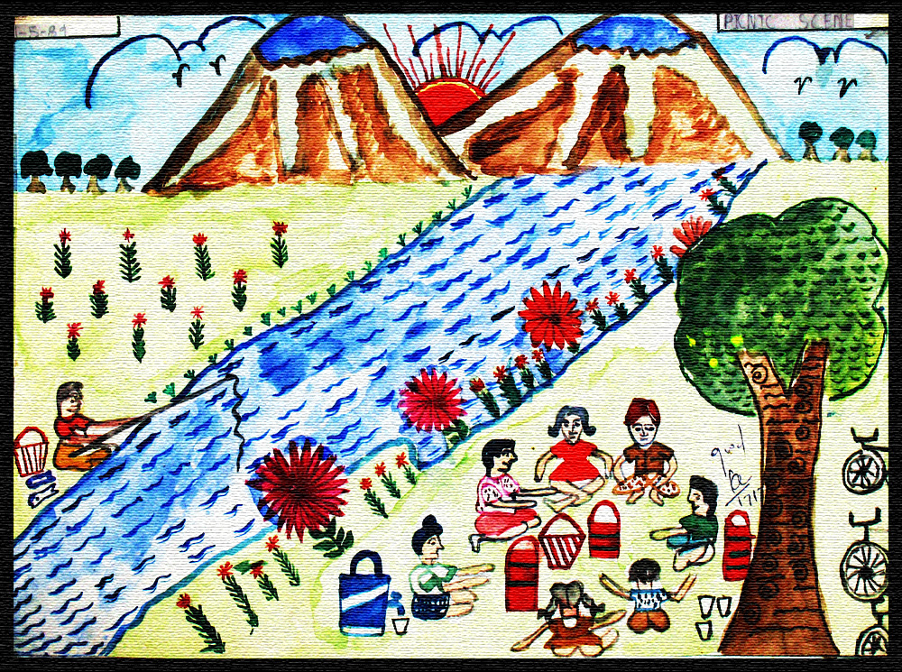 Picnic Scene Drawing at PaintingValley.com | Explore collection of ...