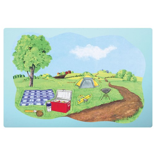 500x500 Summer Scene Flannelboard - Picnic Scene Drawing