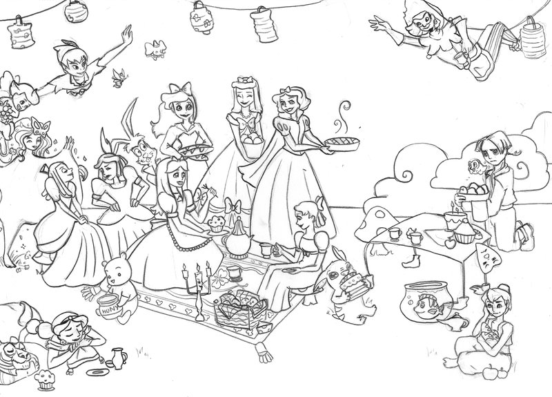 800x575 Picnic Drawing Scene For Free Download - Picnic Scene Drawing