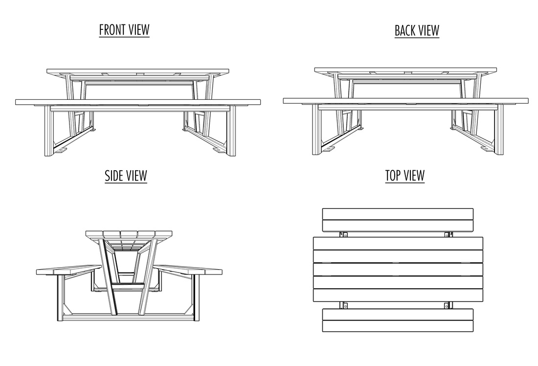 Пикник тейбл чертеж
