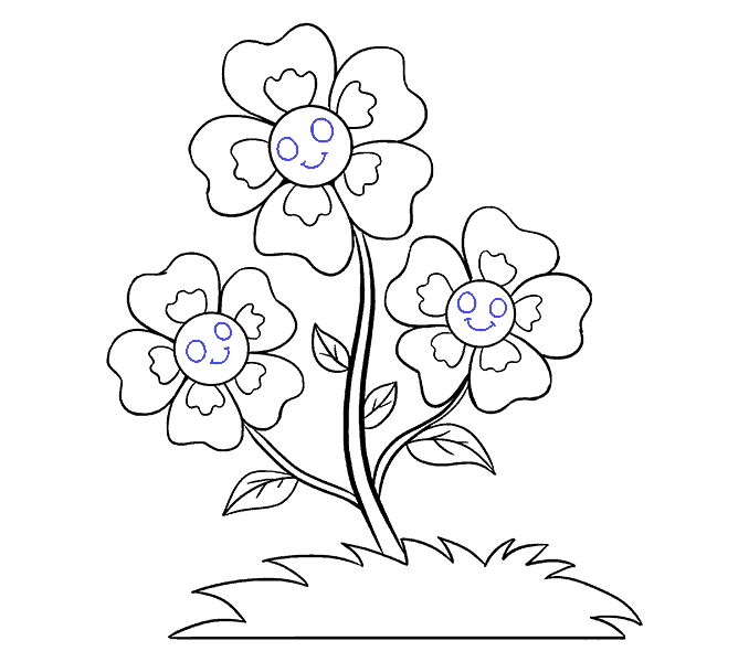 678x600 How To Draw Cartoon Flowers Easy Step - Pics Of Flowers Drawing