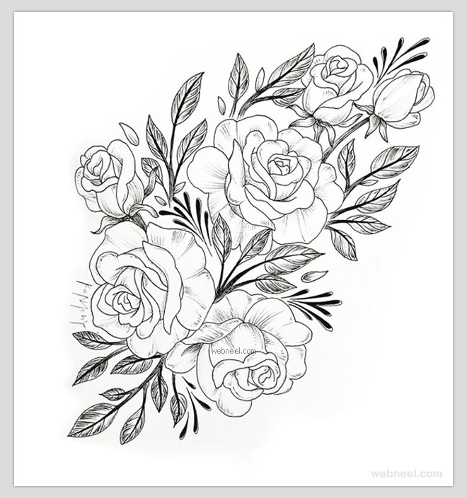 Pics Of Flowers Drawing at PaintingValley.com | Explore collection of ...