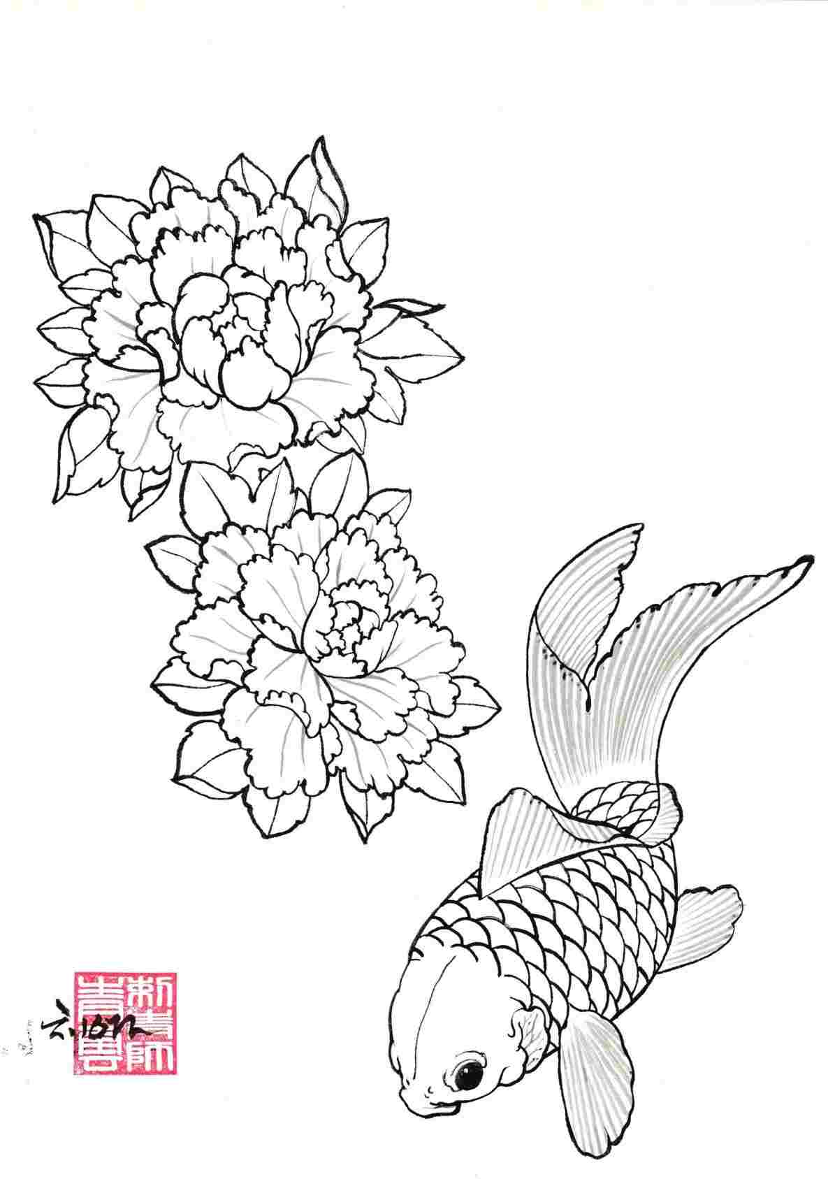 1185x1687 How Japanese Flowers Drawing To Draw A Flower Japanese Tattoo - Pics Of Flowers Drawing